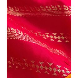 Babyhug Brocade Woven Half Puffed Sleeves Choli Lehenga Set with Dupatta & Motif Embroidery - Red & Yellow