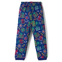 Babyhug Cotton Knit Full Sleeves Co-ords Night Suit With Gift Box Print - Blue