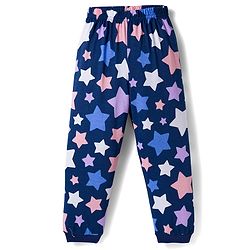 Babyhug Cotton Knit Full Sleeves Co-ords Night Suit With Star Print - Blue