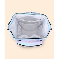 Babyhug Multipurpose Spacious Diaper Backpack Star Print - White| Adjustable Shoulder Strap|Insulated Bottle Pouch|Smart Back Zipper| Wipes Dispenser|Fishmouth Opening|Stylish Design|Attach to Trolley