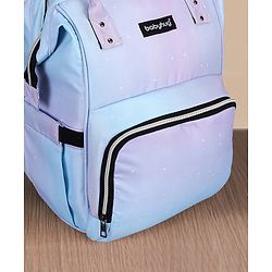 Babyhug Multipurpose Spacious Diaper Backpack Star Print - White| Adjustable Shoulder Strap|Insulated Bottle Pouch|Smart Back Zipper| Wipes Dispenser|Fishmouth Opening|Stylish Design|Attach to Trolley