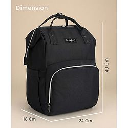 Babyhug Multipurpose Spacious Diaper Backpack - Navy Blue| Adjustable Shoulder Strap| Insulated Bottle Pouch| Smart Back Zipper| Wipes Dispenser| Wide Fish-mouth Opening| Attach to Trolley