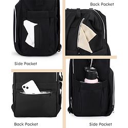 Babyhug Multipurpose Spacious Diaper Backpack - Navy Blue| Adjustable Shoulder Strap| Insulated Bottle Pouch| Smart Back Zipper| Wipes Dispenser| Wide Fish-mouth Opening| Attach to Trolley