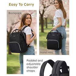 Babyhug Multipurpose Spacious Diaper Backpack - Navy Blue| Adjustable Shoulder Strap| Insulated Bottle Pouch| Smart Back Zipper| Wipes Dispenser| Wide Fish-mouth Opening| Attach to Trolley