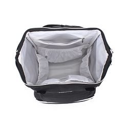 Babyhug Multipurpose Spacious Diaper Backpack - Navy Blue| Adjustable Shoulder Strap| Insulated Bottle Pouch| Smart Back Zipper| Wipes Dispenser| Wide Fish-mouth Opening| Attach to Trolley