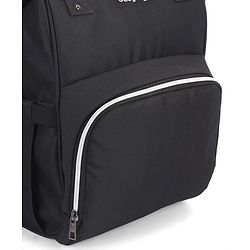 Babyhug Multipurpose Spacious Diaper Backpack - Navy Blue| Adjustable Shoulder Strap| Insulated Bottle Pouch| Smart Back Zipper| Wipes Dispenser| Wide Fish-mouth Opening| Attach to Trolley