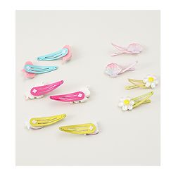 Babyhug Snap Clips with Marmaid  Unicorn & Rainbow Applique Pack of 10  -  Blue Pink & Green