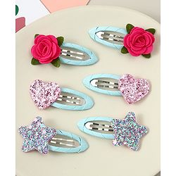 Babyhug  Snap Clips with Floral & Butterfly Applique Pack of 6 - Multicolor