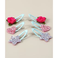 Babyhug  Snap Clips with Floral & Butterfly Applique Pack of 6 - Multicolor