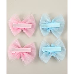 Babyhug Bow Applique Hair Snap Clips - Blue & Pink
