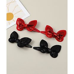 Babyhug Snap Clips with Butterfly Applique Pack of 4 - Fuchsia & White