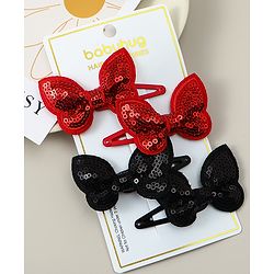 Babyhug Snap Clips with Butterfly Applique Pack of 4 - Fuchsia & White