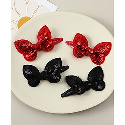 Babyhug Snap Clips with Butterfly Applique Pack of 4 - Fuchsia & White