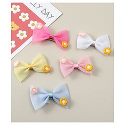 Babyhug Hair Clips with Bow Applique Pack of 5 - Multicolor