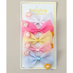 Babyhug Hair Clips with Bow Applique Pack of 5 - Multicolor
