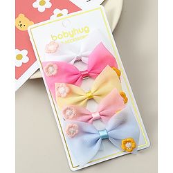 Babyhug Hair Clips with Bow Applique Pack of 5 - Multicolor