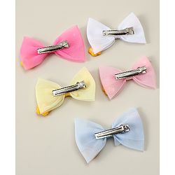 Babyhug Hair Clips with Bow Applique Pack of 5 - Multicolor