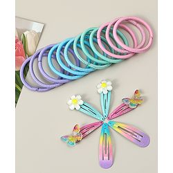 Babyhug Hair Accessories Combo Sets With Butterfly Applique - Multicolor
