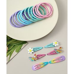 Babyhug Hair Accessories Combo Sets With Butterfly Applique - Multicolor