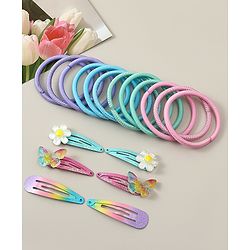 Babyhug Hair Accessories Combo Sets With Butterfly Applique - Multicolor