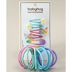 Babyhug Hair Accessories Combo Sets With Butterfly Applique - Multicolor