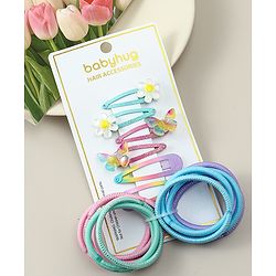 Babyhug Hair Accessories Combo Sets With Butterfly Applique - Multicolor