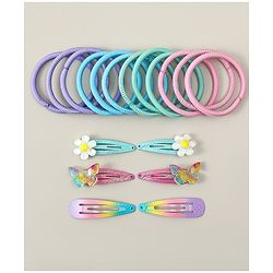 Babyhug Hair Accessories Combo Sets With Butterfly Applique - Multicolor