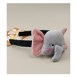 Babyhug Hair Band With Elephant Applique - Light Grey