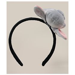 Babyhug Hair Band With Elephant Applique - Light Grey