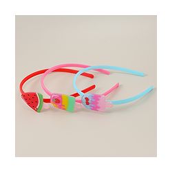 Babyhug Candy Shape Applique Hair Bands Pack of 3 - Multicolor