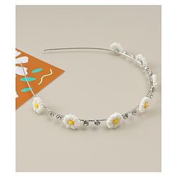 Babyhug Floral & Rhinestones Applique Hair Band - White
