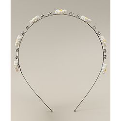 Babyhug Floral & Rhinestones Applique Hair Band - White