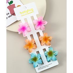 Babyhug Hair Clips Floral Shaped Pack of 6 - Multicolor