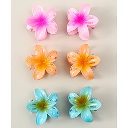 Babyhug Hair Clips Floral Shaped Pack of 6 - Multicolor