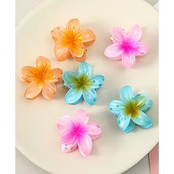Babyhug Hair Clips Floral Shaped Pack of 6 - Multicolor