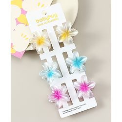 Babyhug Hair Clips Pack of 6 With Floral Applique- Multicolor