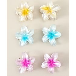Babyhug Hair Clips Pack of 6 With Floral Applique- Multicolor