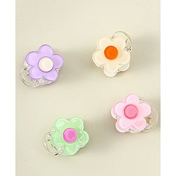 Babyhug Hair Clips Floral Shaped Pack of 4 - Multicolor