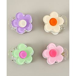 Babyhug Hair Clips Floral Shaped Pack of 4 - Multicolor