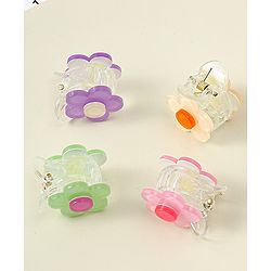 Babyhug Hair Clips Floral Shaped Pack of 4 - Multicolor