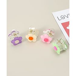 Babyhug Hair Clips Floral Shaped Pack of 4 - Multicolor
