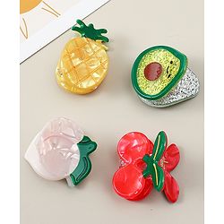 Babyhug Hair Clips Fruit Shaped Pack of 4 - Multicolor