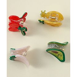 Babyhug Hair Clips Fruit Shaped Pack of 4 - Multicolor