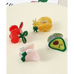 Babyhug Hair Clips Fruit Shaped Pack of 4 - Multicolor