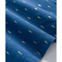 Babyhug Lurex Dobby Woven Full Sleeves Kurta Dhoti Set with Foil Print - Navy Blue
