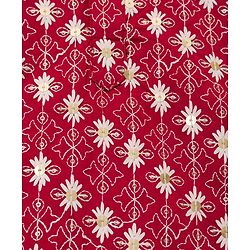 Babyhug Georgette Woven Full Sleeves Kurta Pyjama Set with Floral Embroidery - Maroon