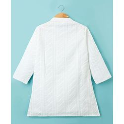 Babyhug Georgette Woven Full Sleeves Kurta Pyjama Set with Self Embroidery - White
