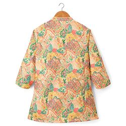 Babyhug Woven Full Sleeves Kurta Pajama Set With Floral Print & Embroidery- Multicolour