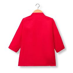 Babyhug Cambric Woven Full Sleeves Kurta Pajama Set with Embroidered Jacket - Red