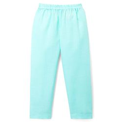 Babyhug Cambric Woven Full Sleeves Kurta Pajama & Jacket Set With Sequin Detailing - Aqua